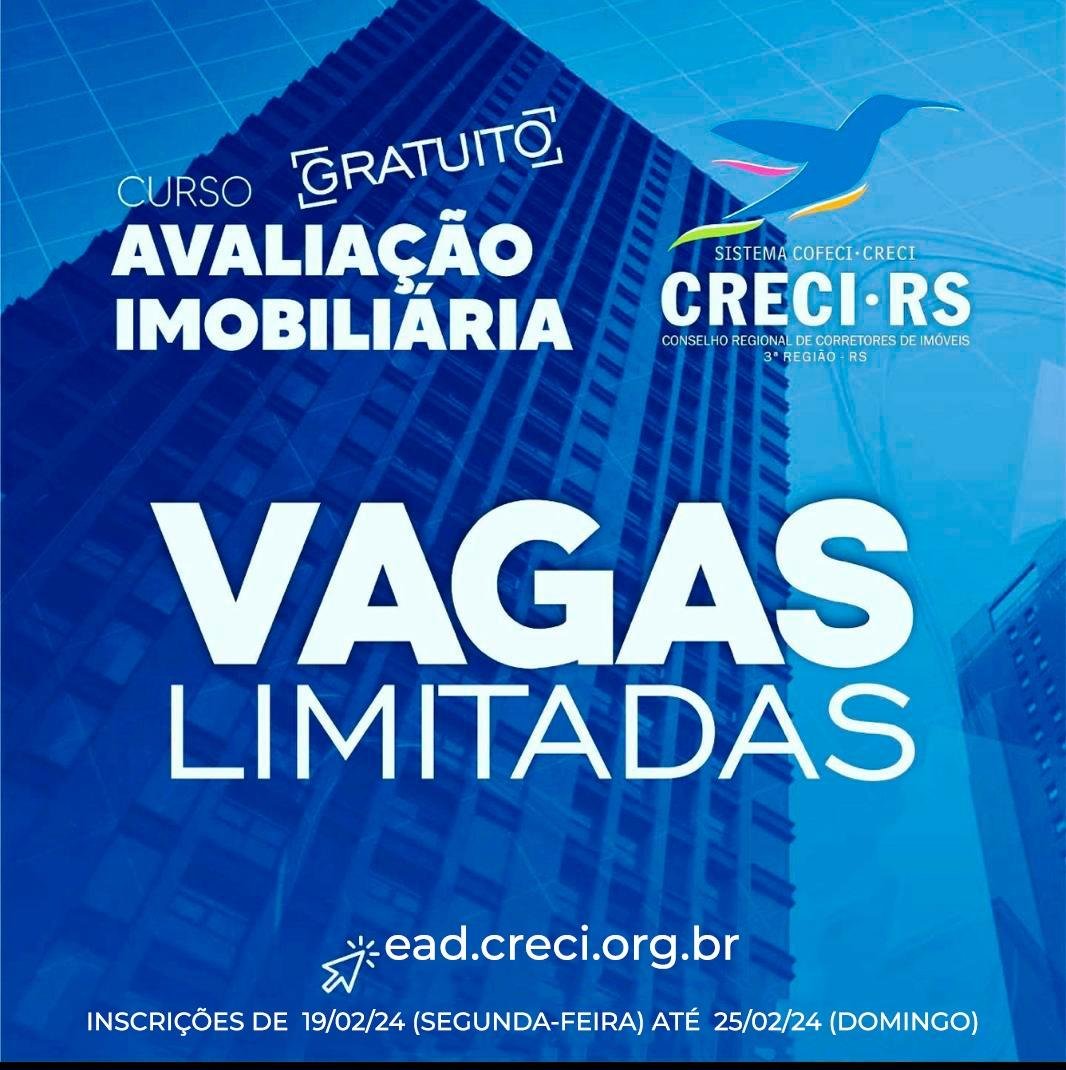 Curso gratuito de Avaliação Imobiliária abre inscrições nesta segunda-feira